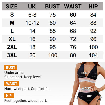 🔥55% de réduction ! 🩱 Bikini taille haute avec contrôle ventre & patchwork coloré – 6 couleurs, ajustable et ultra flatteur 💕