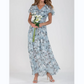 👗Robe longue à manches courtes et motif floral