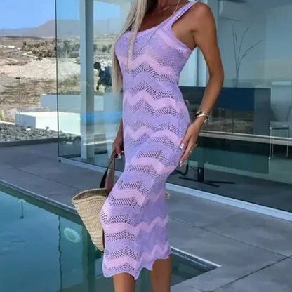 🌸2025 Vente à chaud💞Robe en tricot ajourée sans manches pour femme