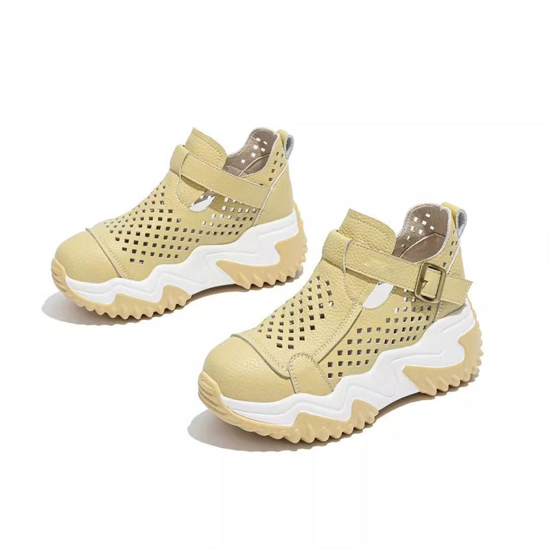 Dernier jour 50% de réduction🔥Chaussures d'été respirantes à semelles épaisses et ajourées pour femmes