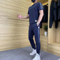 Ensemble 2 pièces pour hommes comprenant un haut à manches courtes et un bas de jogging extensible