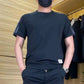 Ensemble 2 pièces pour hommes comprenant un haut à manches courtes et un bas de jogging extensible