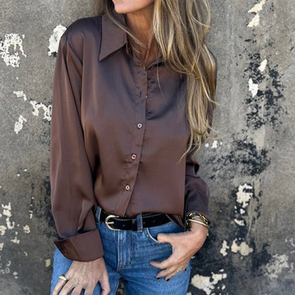 🌴Summer Specials 49% OFF👔Elegant Satin Long Sleeve Shirt
