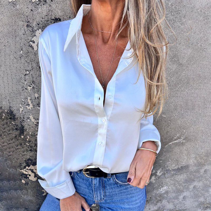 🌴Summer Specials 49% OFF👔Elegant Satin Long Sleeve Shirt