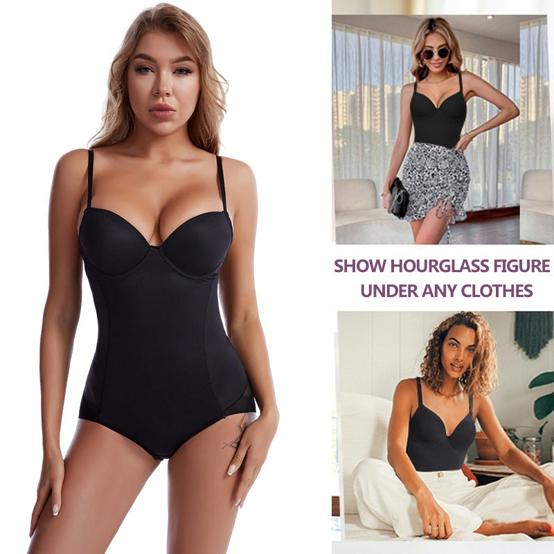 🔥 Offre spéciale 50 % de réduction 🔥Body Shapewear avec soutien-gorge | Taille réglable amincissante froncée✨