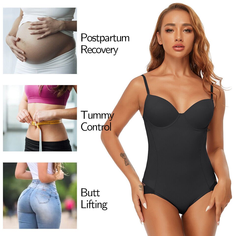 🔥 Offre spéciale 50 % de réduction 🔥Body Shapewear avec soutien-gorge | Taille réglable amincissante froncée✨