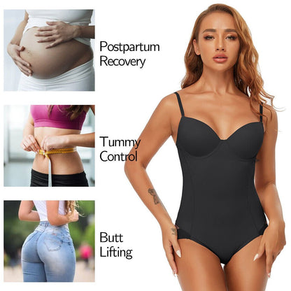 🔥 Offre spéciale 50 % de réduction 🔥Body Shapewear avec soutien-gorge | Taille réglable amincissante froncée✨