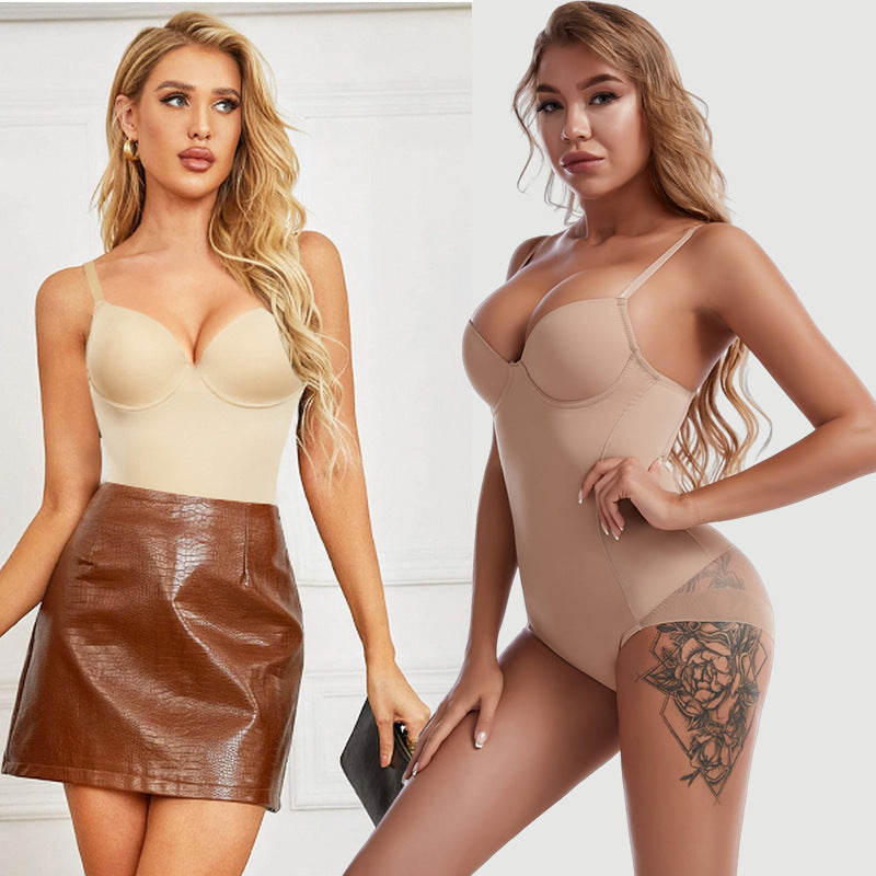 🔥 Offre spéciale 50 % de réduction 🔥Body Shapewear avec soutien-gorge | Taille réglable amincissante froncée✨