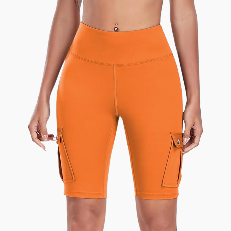 Short de motard extensible à taille haute pour femmes