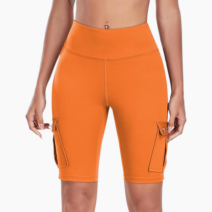 Short de motard extensible à taille haute pour femmes