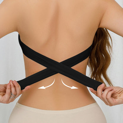👙✨ PROMO FLASH 50% ! Soutien-Gorge Bandeau Sans Armatures – Fermeture Latérale, Sans Bretelles, Coussinets Amovibles, 5 Couleurs, Tailles S-XL, Idéal Dos Nu 💫