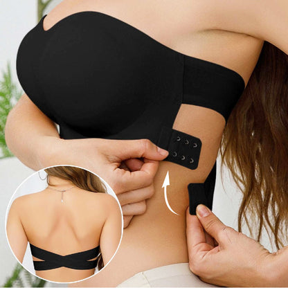 👙✨ PROMO FLASH 50% ! Soutien-Gorge Bandeau Sans Armatures – Fermeture Latérale, Sans Bretelles, Coussinets Amovibles, 5 Couleurs, Tailles S-XL, Idéal Dos Nu 💫