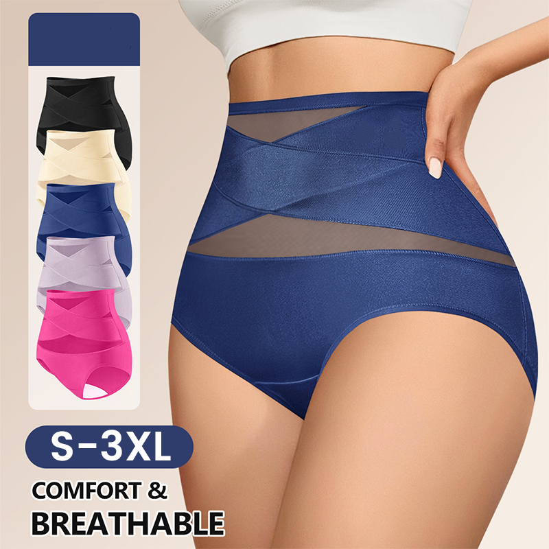 💕 Vente Limitée -50% 💕Culottes Grande Taille à Taille Haute avec Contrôle du Ventre en Croisé