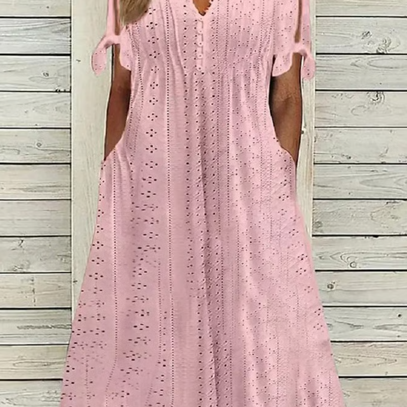 Robe Élégante Femme avec Décolleté en V et Découpes