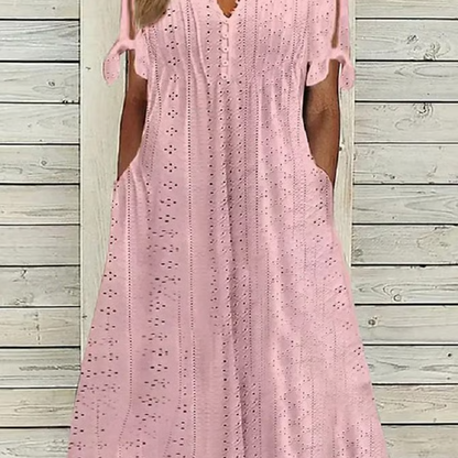 Robe Élégante Femme avec Décolleté en V et Découpes