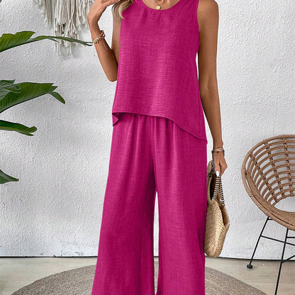 ✨ 2025 Nouvelles arrivées ✨Ensemble haut sans manches et pantalon large