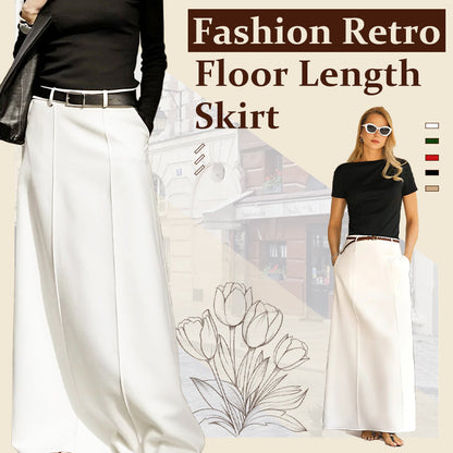 Jupe longue rétro fluide en mousseline pour femme - Style romantique et élégant