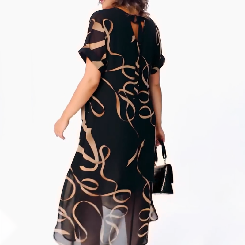 🎁Meilleures ventes🌟Robe midi fluide avec décolleté en V(🔥50% de réduction)