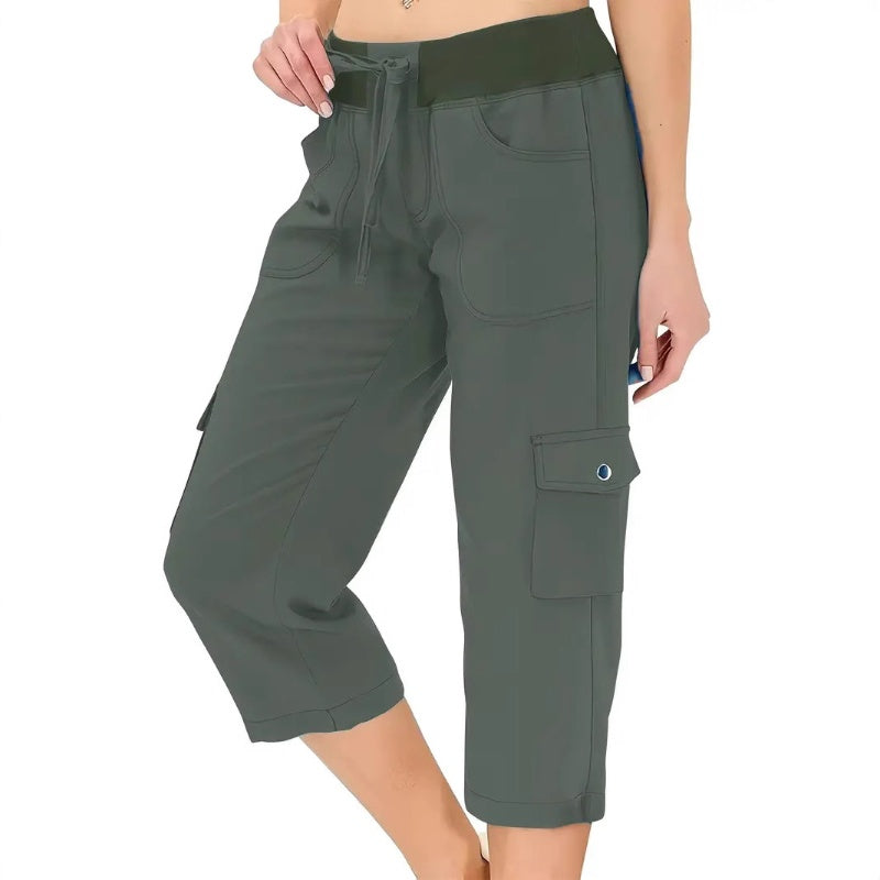 💐50% DE RÉDUCTION ! Pantalon Cargo 3/4 Taille Haute – Cordon de Serrage Ajustable pour un Confort Total 🌿🌸【Offre Flash】