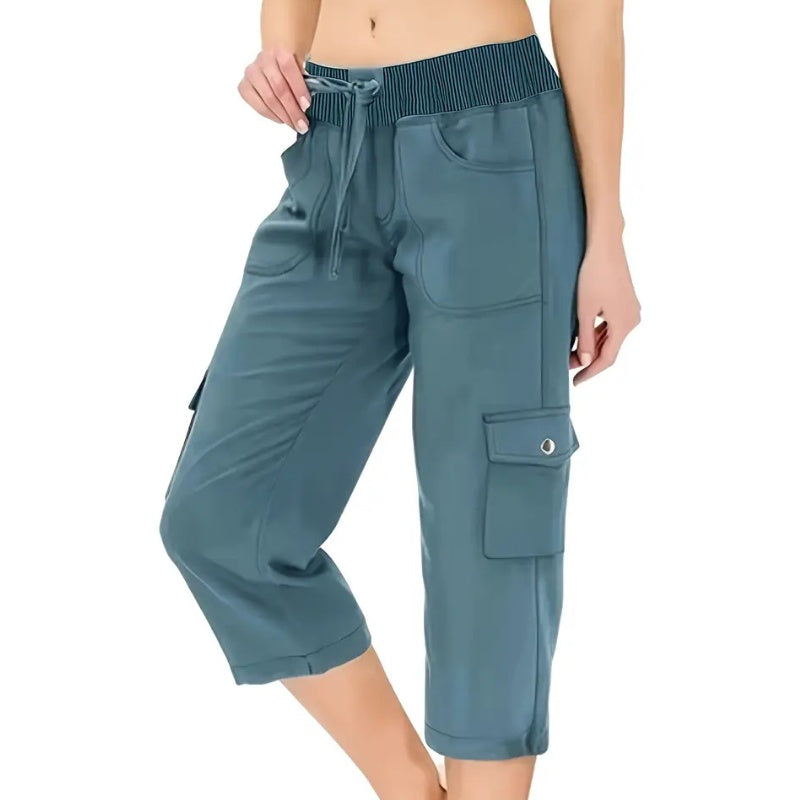 💐50% DE RÉDUCTION ! Pantalon Cargo 3/4 Taille Haute – Cordon de Serrage Ajustable pour un Confort Total 🌿🌸【Offre Flash】