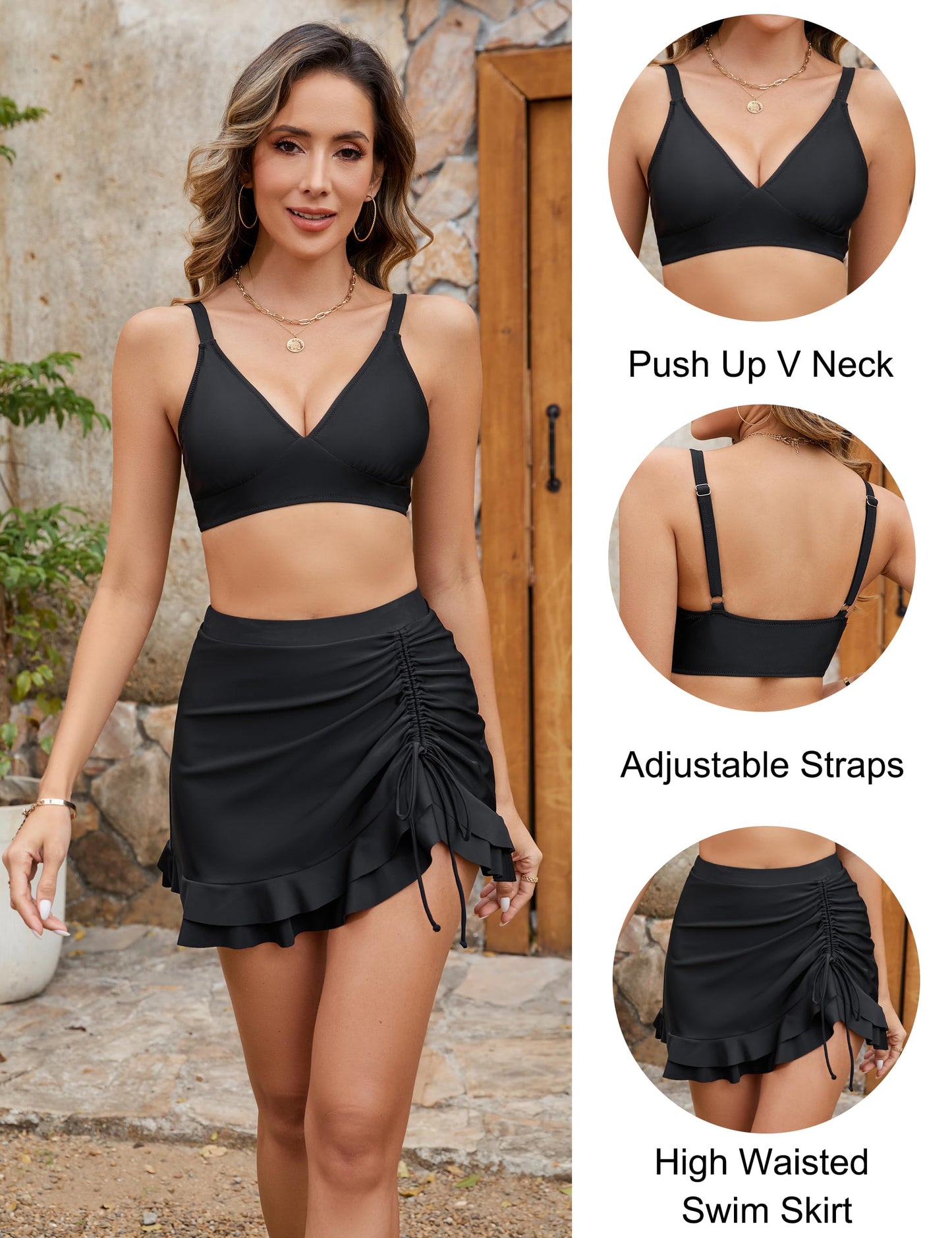 👙2026 Nouveau Type 49% DE RÉDUCTION💥Ensembles de bikinis taille haute Femmes Contrôle de l'abdomen Gingham