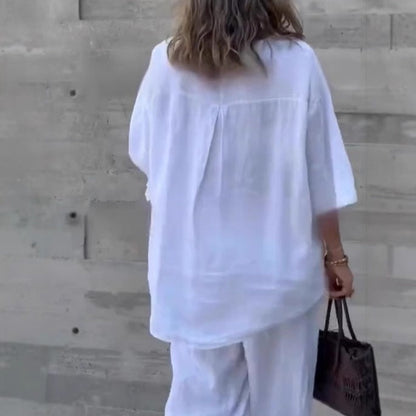 Ensemble 2 pièces pour femmes, composé d'un haut et d'un pantalon amples
