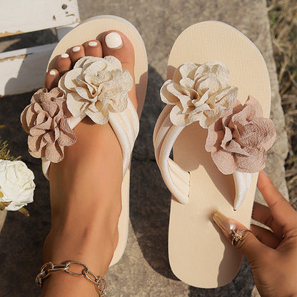 💕Promotion - 50% de réduction🌸Sandales de plage antidérapantes pour femmes avec détails floraux