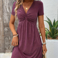 Robe à manches courtes et col en V pour femmes