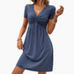 Robe à manches courtes et col en V pour femmes