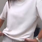 Top uni pour dames avec manches courtes ＆ Ensemble deux pièces avec pantalon