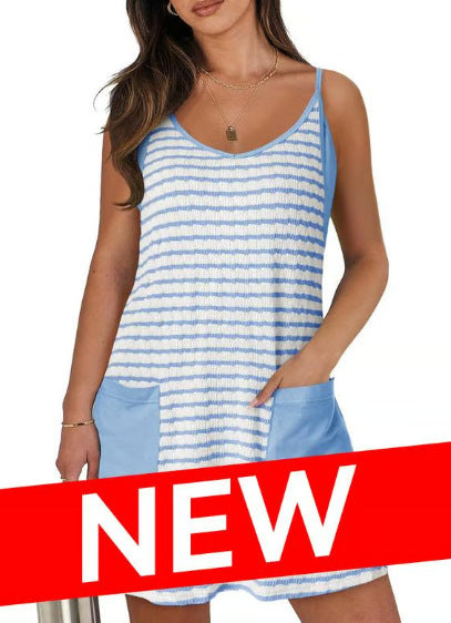 🔥NOUVEAU STYLE ÉTÉ 2026 -50%🎁Robe d'été sans manches avec short pour femme