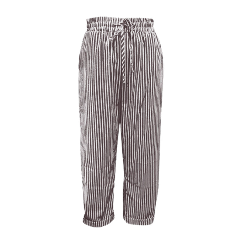 💕Que devrais-je porter demain ?💕Un pantalon rayé en lin et coton pour femme