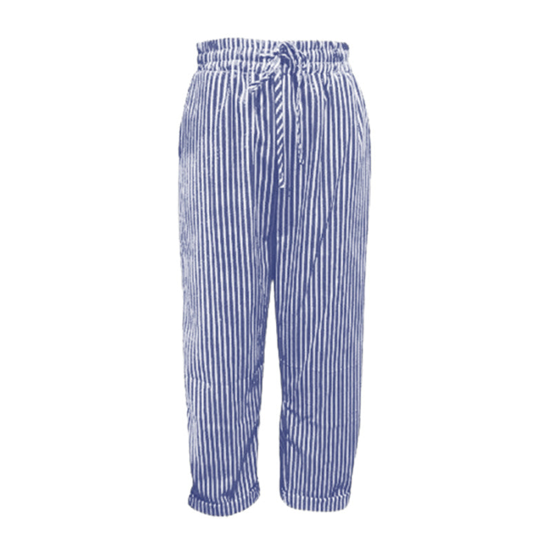 💕Que devrais-je porter demain ?💕Un pantalon rayé en lin et coton pour femme