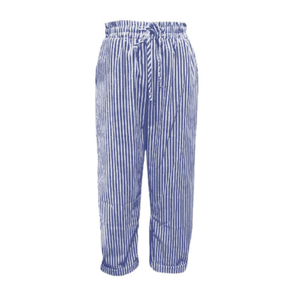 💕Que devrais-je porter demain ?💕Un pantalon rayé en lin et coton pour femme