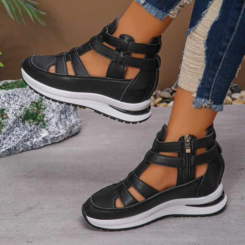 📢📢50 % DE RÉDUCTION !!⏰Sandales compensées confortables et légères avec fermeture éclair latérale