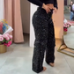 💎  Pantalon large à poches pour femmes, orné de diamants | Léger et élégant  ✨
