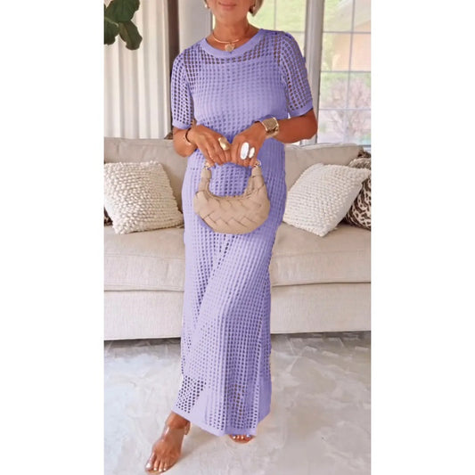 Robe longue à découpes pour femmes - ensemble deux pièces