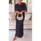 Robe longue à découpes pour femmes - ensemble deux pièces