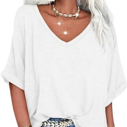 👚 50% DE RÉDUCTION 💐 Haut décontracté femme – Tissu doux & respirant – Léger, confortable & parfait pour le printemps ou l’été – idéal avec jean ou short 🌸🍃