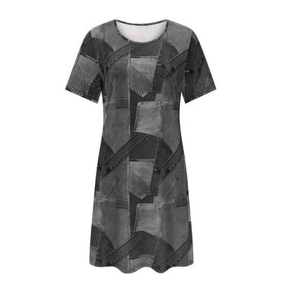 Robe décontractée pour femme à motif patchwork