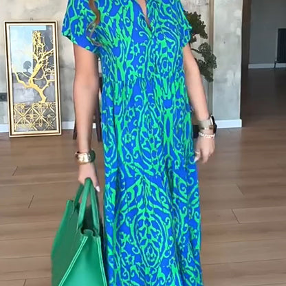 ⚡ offre limitée : -50 %! robe longue décontractée imprimée pour femmes 💃🌼🛒