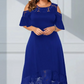 Robe élégante à épaules froides et ourlet en dentelle pour femmes