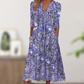 Robe décontractée à imprimé floral, col en V, coupe ample pour femme