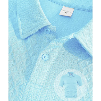 💪Ensemble 2 pièces pour homme : haut à col rabattu et manches courtes à motif losange et short à cordon