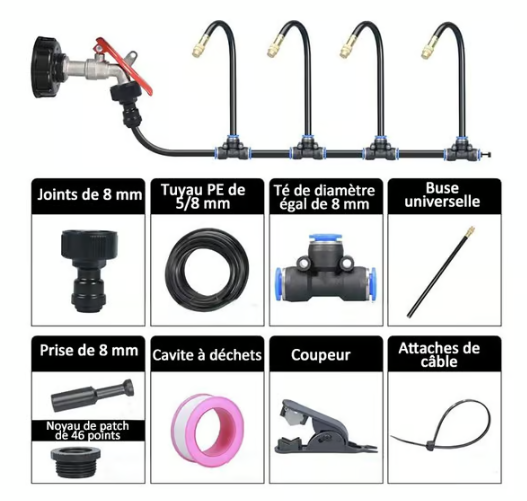 💧 PROMO LIMITÉE 50% DE RÉDUCTION ! ✨ Système d'Irrigation Automatique – Kit Complet, Économie d'Eau, 360° ✨
