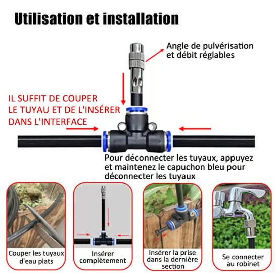 💧 PROMO LIMITÉE 50% DE RÉDUCTION ! ✨ Système d'Irrigation Automatique – Kit Complet, Économie d'Eau, 360° ✨