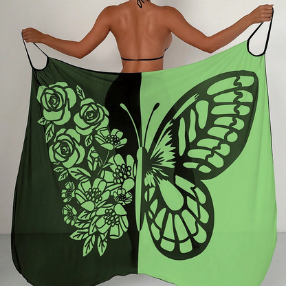 Cache-maillot de bain imprimé papillon pour femme