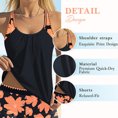 Zweiteiliges Badeanzug-Set mit Tankini und Shorts für Damen
