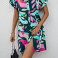Robe chemise à manches courtes à imprimé floral pour femmes