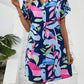 Robe chemise à manches courtes à imprimé floral pour femmes